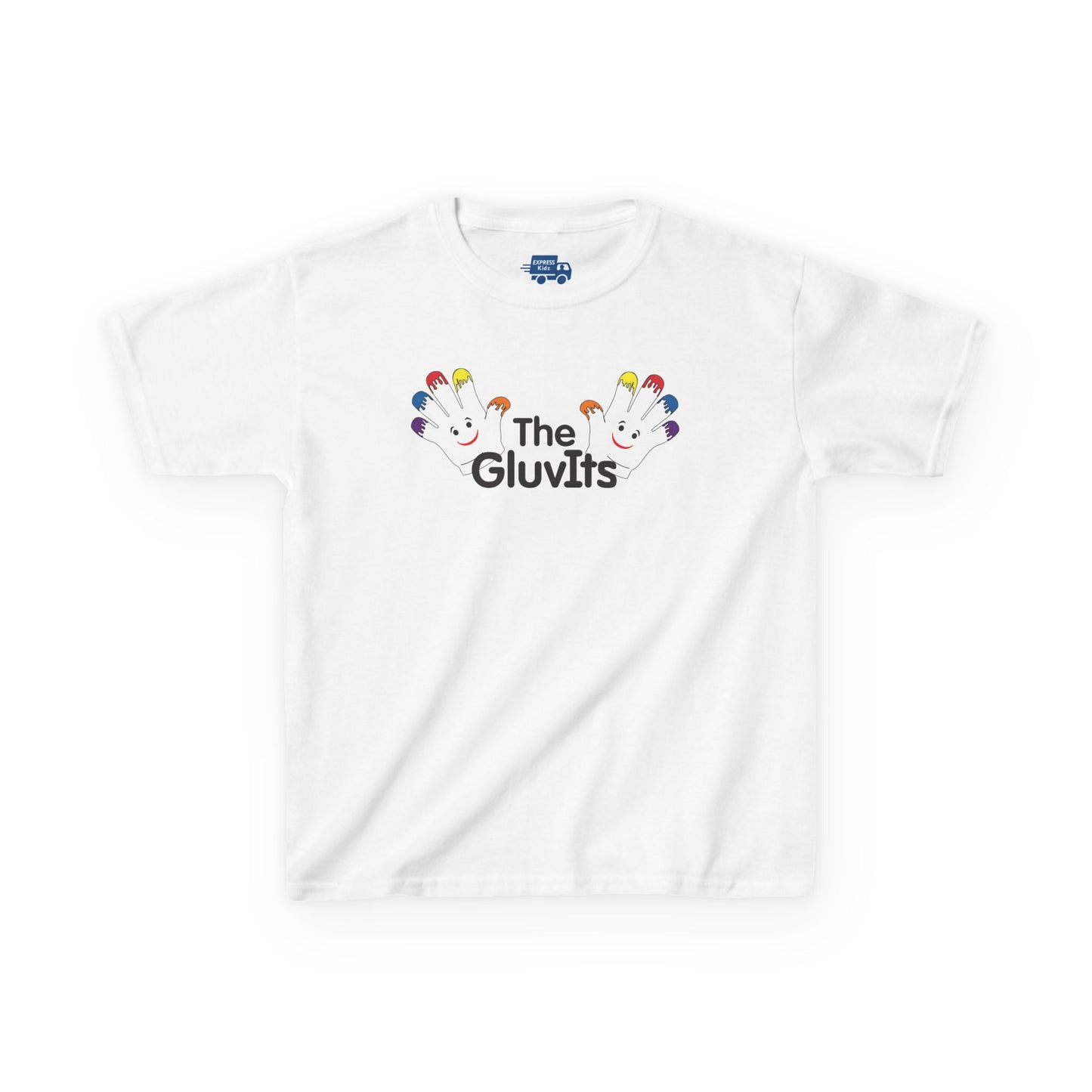 Kids' The GluvIts Classic logo Cotton Tee from Express Kidz. Perfect for Kids' Parties, Gift for Birthdays, Holidays, Classic Style.
