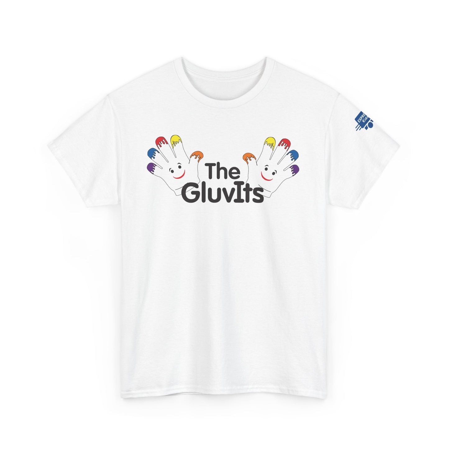 The GluvIts Classic logo Cotton Tee from Express Kidz. Perfect for Kids' Parties, Gift for Birthdays, Holidays, Classic Style.