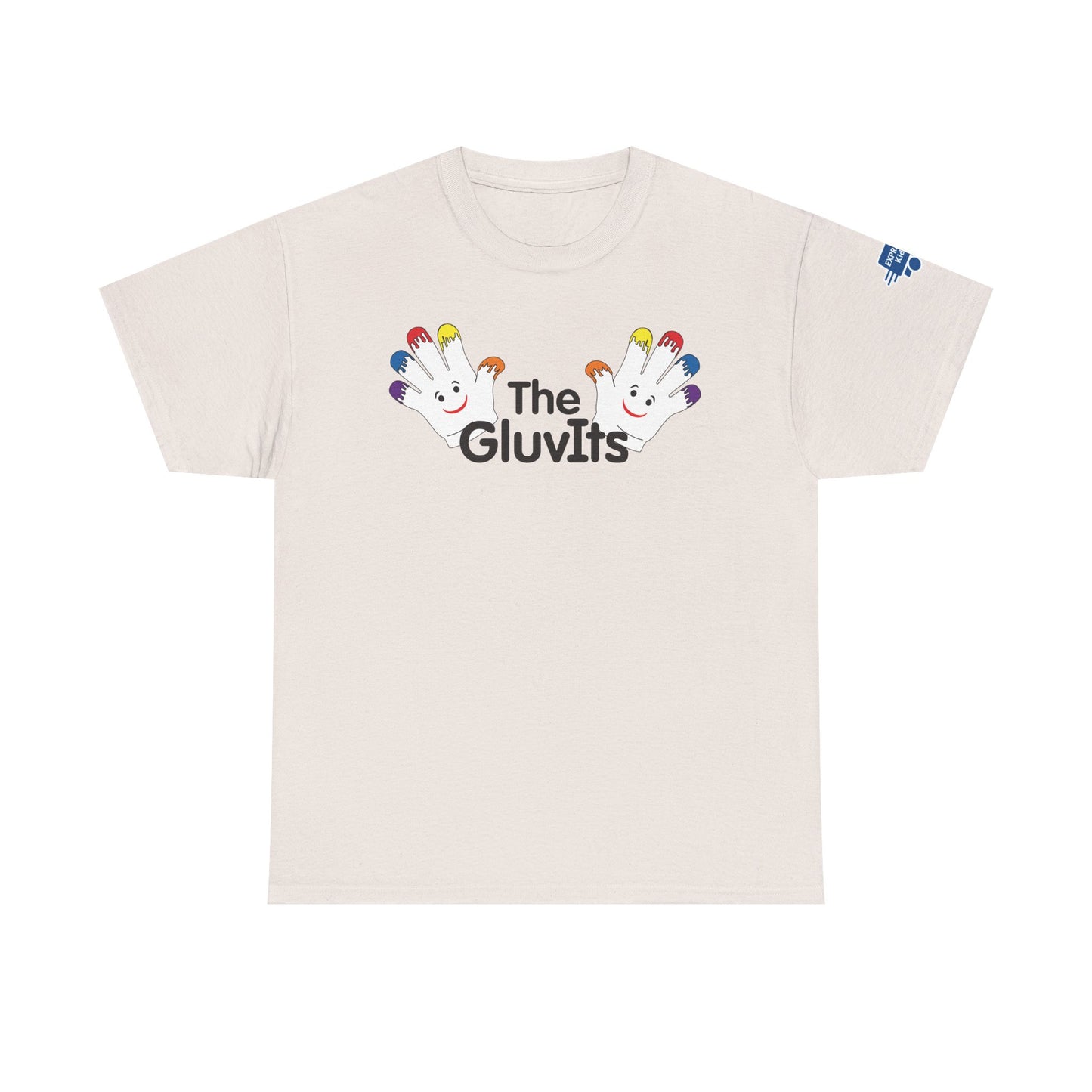The GluvIts Classic logo Cotton Tee from Express Kidz. Perfect for Kids' Parties, Gift for Birthdays, Holidays, Classic Style.