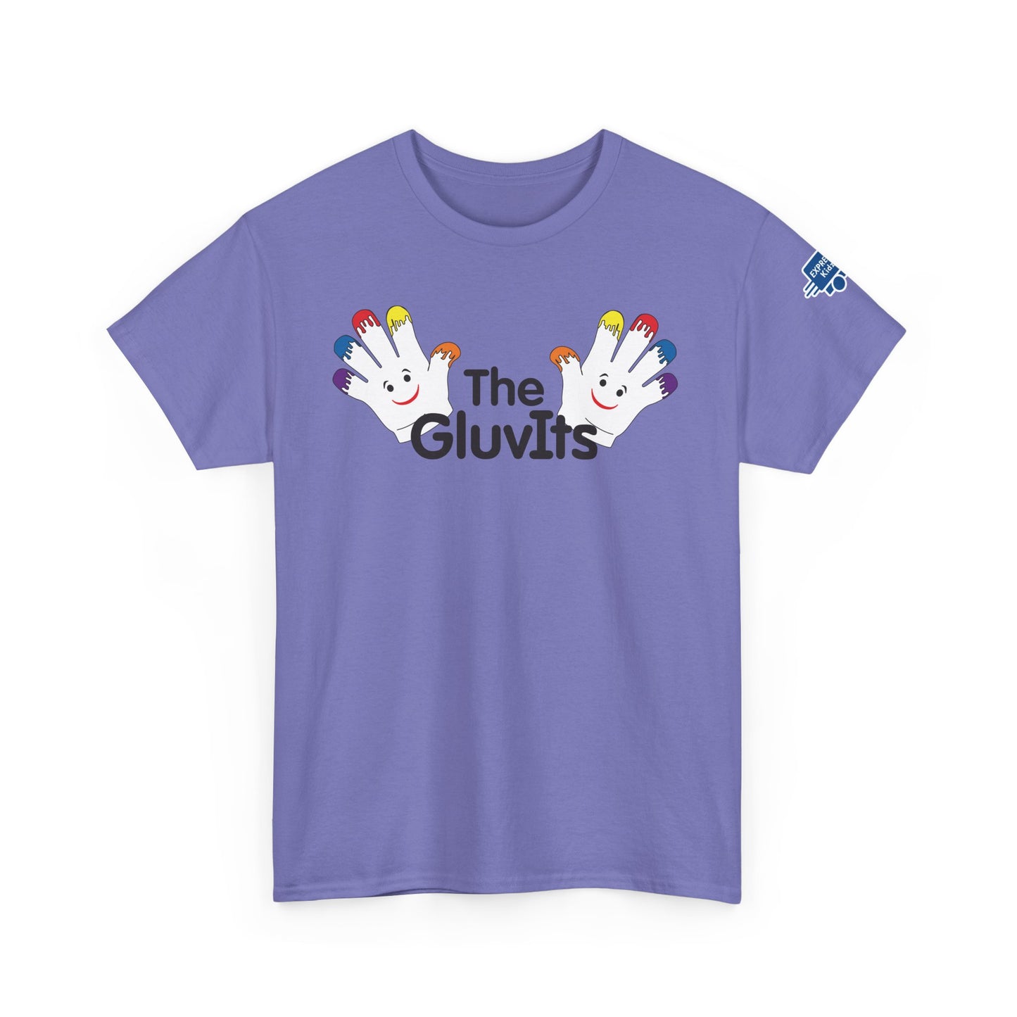 The GluvIts Classic logo Cotton Tee from Express Kidz. Perfect for Kids' Parties, Gift for Birthdays, Holidays, Classic Style.