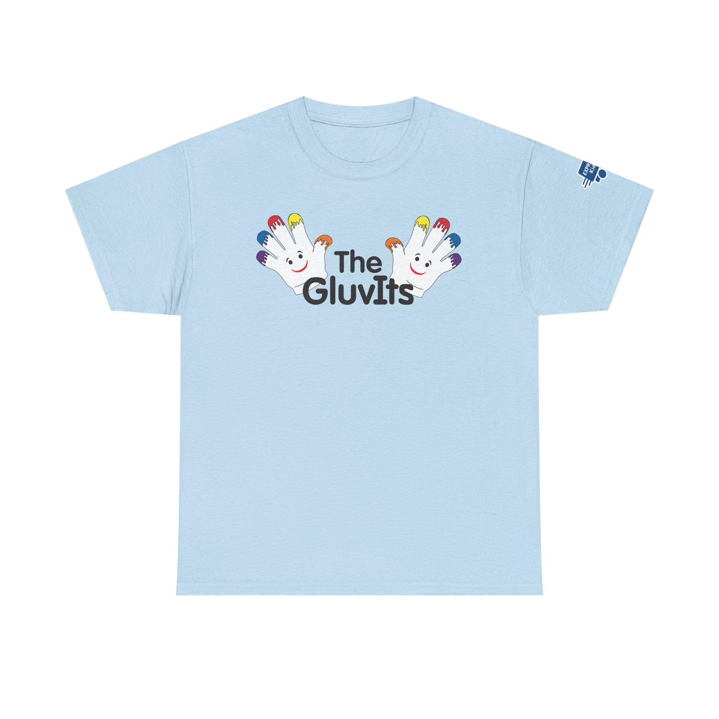 The GluvIts Classic logo Cotton Tee from Express Kidz. Perfect for Kids' Parties, Gift for Birthdays, Holidays, Classic Style.