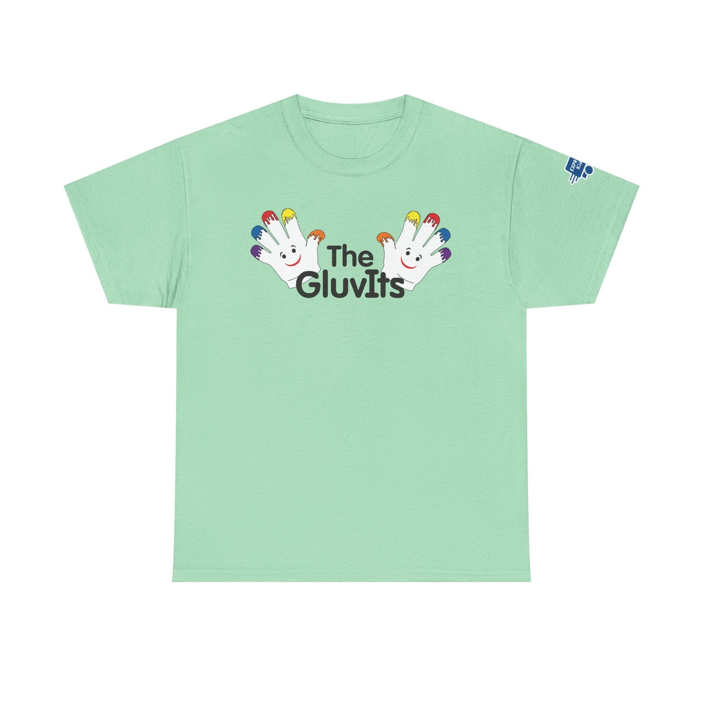 The GluvIts Classic logo Cotton Tee from Express Kidz. Perfect for Kids' Parties, Gift for Birthdays, Holidays, Classic Style.