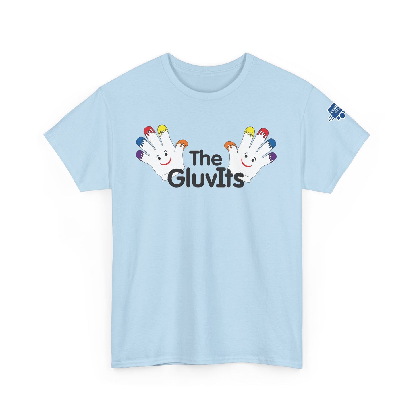 The GluvIts Classic logo Cotton Tee from Express Kidz. Perfect for Kids' Parties, Gift for Birthdays, Holidays, Classic Style.
