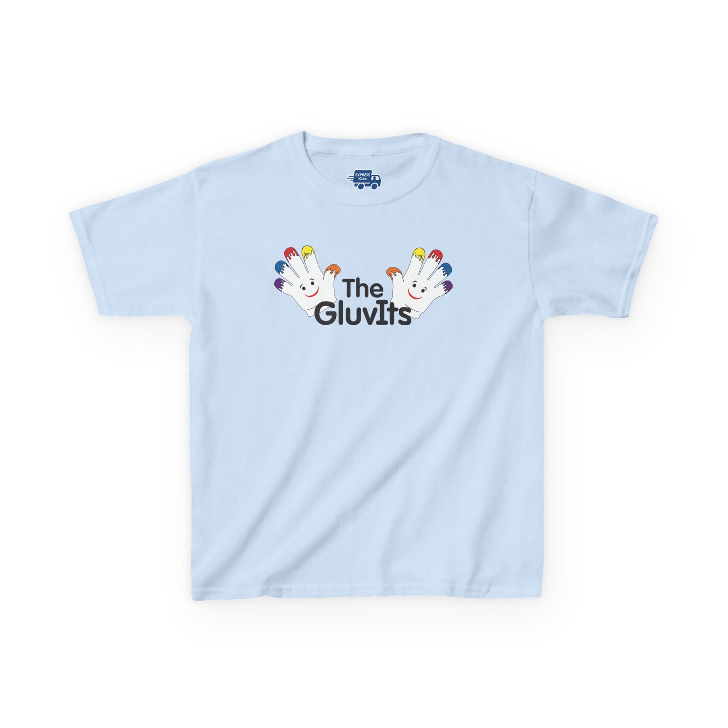 Kids' The GluvIts Classic logo Cotton Tee from Express Kidz. Perfect for Kids' Parties, Gift for Birthdays, Holidays, Classic Style.