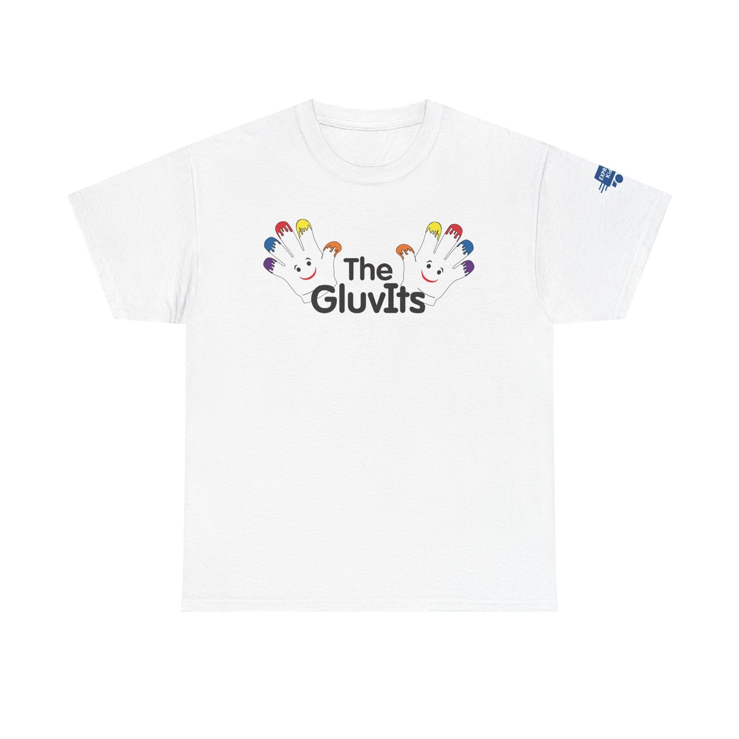 The GluvIts Classic logo Cotton Tee from Express Kidz. Perfect for Kids' Parties, Gift for Birthdays, Holidays, Classic Style.